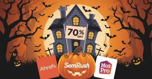 Halloween Discount Seo Tools offer Ahrefs Semrush Moz Pro