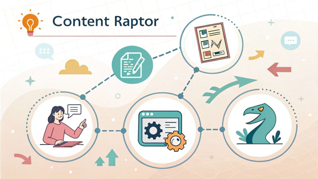 Tutorial screenshot of Content Raptor in action