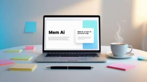 Screenshot of Mem AI interface showcasing smart note-taking and productivity