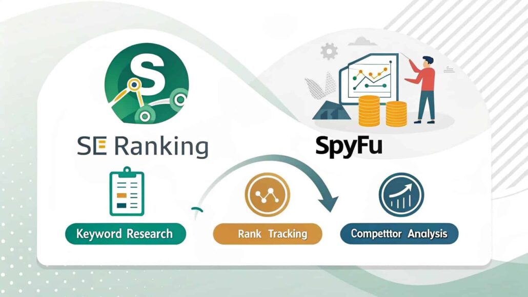 Comparison chart of SE Ranking vs SpyFu SEO tools