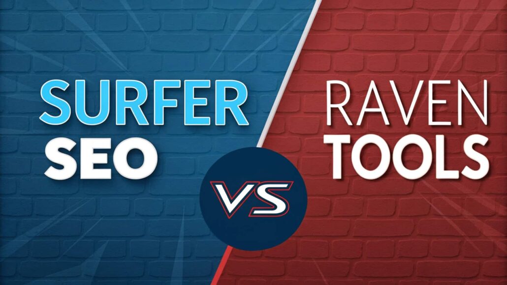 Comparison chart of Surfer SEO vs Raven Tools features and pricing