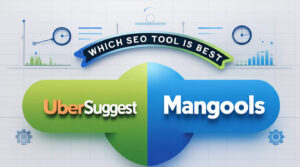 Comparison chart of Ubersuggest vs Mangools highlighting features