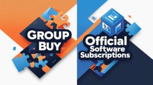 What are the key differences between group buy and official software subscriptions