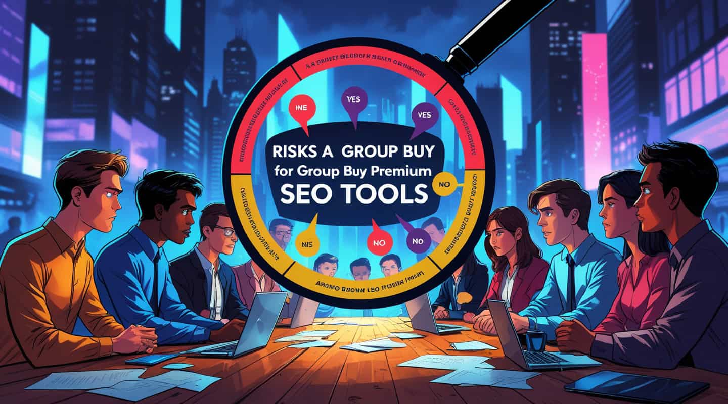 What are the main risks of using a group buy for premium SEO tools