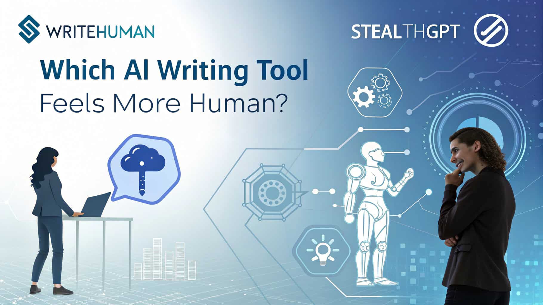 Comparison chart of WriteHuman vs StealthGPT AI writing tools