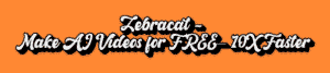 Zebracat AI video generator interface showcasing automated video creation tools for marketing