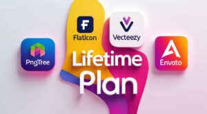 Pngtree Flaticon Vecteezy Adobe Envato elements Lifetime Plan