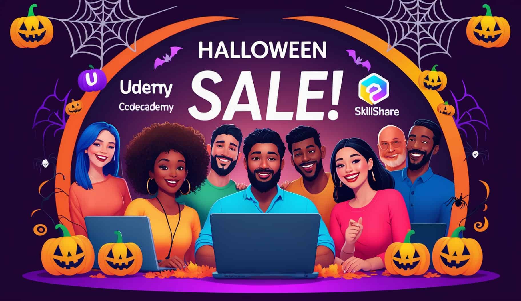 Halloween Sale Udemy Codecademy Linkidin Learning SkillShare Group Buy