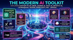 Chatgpt Plus, Grock, Gamma ai, Jogg AI, Artistly Ai, Leonardoai, Jasper, Peplexity,